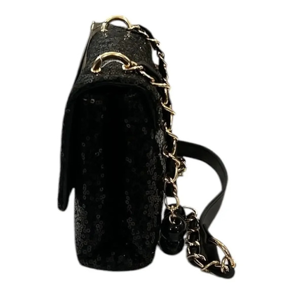 Badgley Mischka Black Sequin Crossbody Bag - Picture 4 of 7